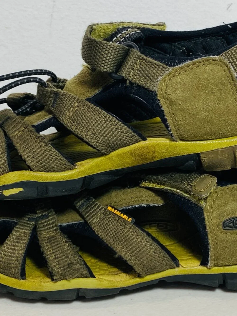KEEN Kids Sz 13 SeaCamp2 Waterproof Sport Hiking Sandal,Green, Anti-Odor Footbed